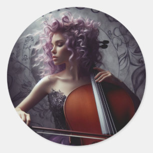 Adesivo Virgo Zodiat Músico Cello