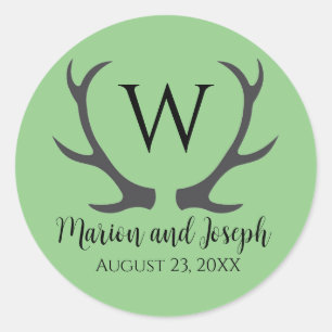 Adesivo Vírgula de Casamento Inicial Antler Vinheta de Fav