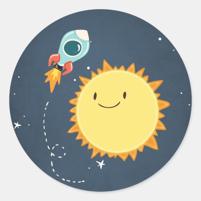 Adesivo Vírgula do Vinheta do Espaço Selo Exterior (Frente)