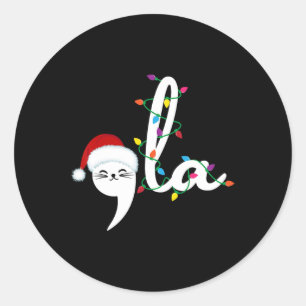 Adesivo Vírgula La 2024 Engraçado Natal Lady Cat Xmas