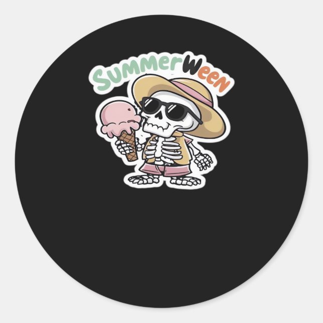 Adesivo Vírus Clássico do Esqueleto de Summerween IceCream (Frente)