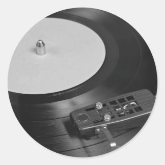 Adesivo Visão geral de disco de vinil tocando em um toca-d