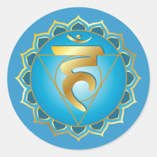 Adesivo Vishuddhi ou garganta chakra Sticker