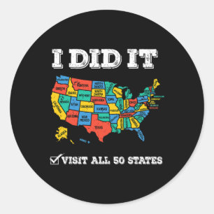 Adesivo Visitado Todos Os 50 Estados