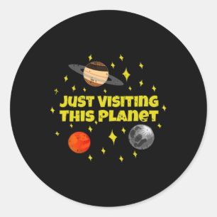 Adesivo Visitando Este Planeta Alienígena Espacial Galáxia