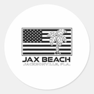 Adesivo Visite Jacksonville Florida Vacation Usa Flag Palm