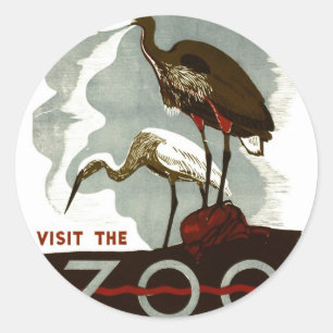 Adesivo Visite o jardim zoológico - o poster de WPA -
