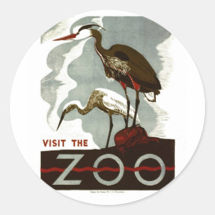 Adesivo Visite o jardim zoológico - o poster de WPA -