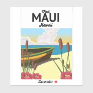 Adesivo Visite o pôster de turismo do Maui Havaí