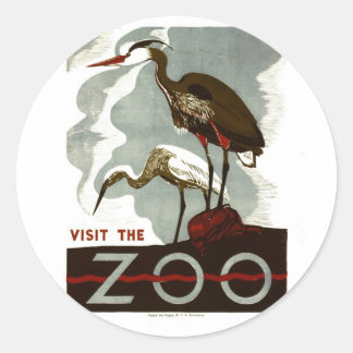 Adesivo Visite o Zoo - Poster WPA -