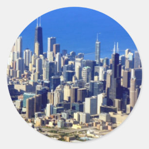 Adesivo Vista aérea do centro de Chicago com lago