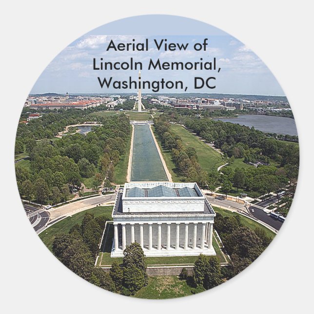 Adesivo Vista aérea do Memorial Lincoln, Washington, D (Frente)