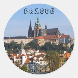 Adesivo Vista da antiga cidade e do castelo de Praga, Rep