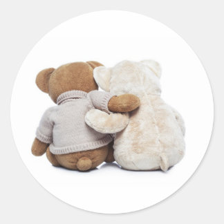 Adesivo Vista de trás de dois ursos de Teddy se abraçando