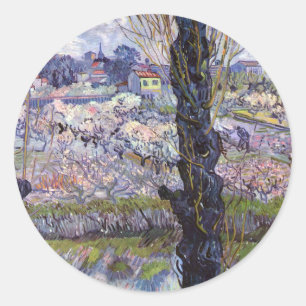 Adesivo Vista de Van Gogh de Arles Pomares Floridos Impres
