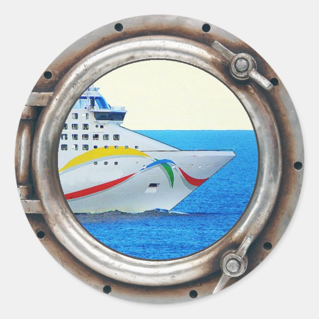 Adesivo Vista Porthole do Luxury Liner (Frente)