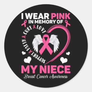 Adesivo Vista Rosa Em Memória Do Meu Cancer De Mama Da Onç