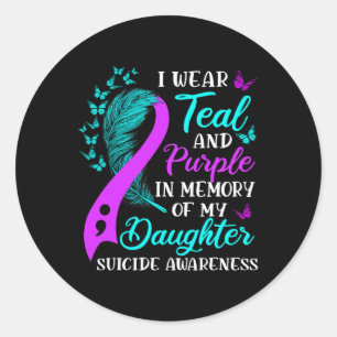 Adesivo Vista Roxo Teal Em Memória Da Minha Filha Suicida