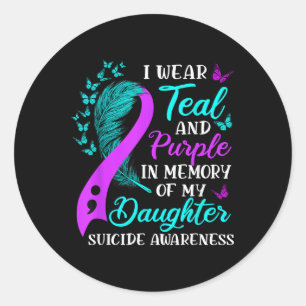 Adesivo Vista Roxo Teal Em Memória Da Minha Filha Suicida