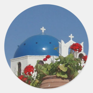 Adesivo Vistas da Igreja em Santorini, Grécia