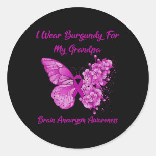 Adesivo Visto Burgundy Para Meu Avô Cérebro Aneurysm Aware