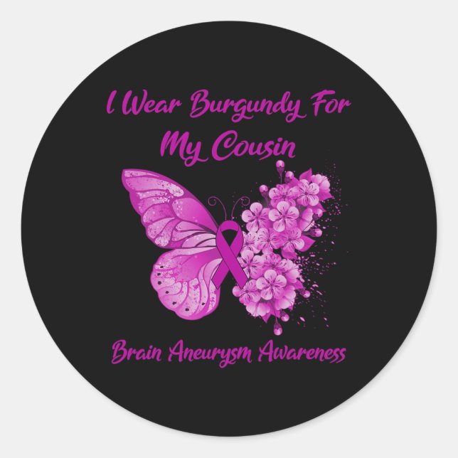 Adesivo Visto Burgundy Para O Meu Aneurismo Cérebro Primo  (Frente)