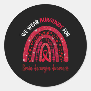 Adesivo Visto Burgundy Para Sensibilização Para O Aneurism