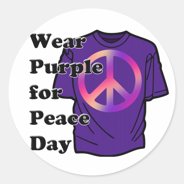 Adesivo Visto Roxo para o Dia da Paz (Frente)