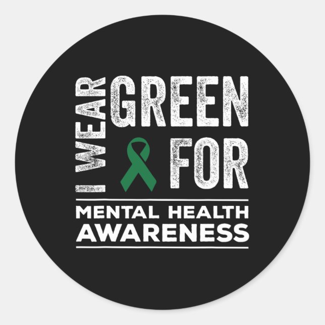 Adesivo Visto Verde Para Sensibilização Para A Saúde Menta (Frente)