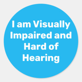 Adesivo visually impaired and hard of hearing blue