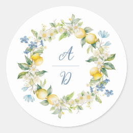 Adesivo Vita Lemon Floral Wreath Wreath Sticker