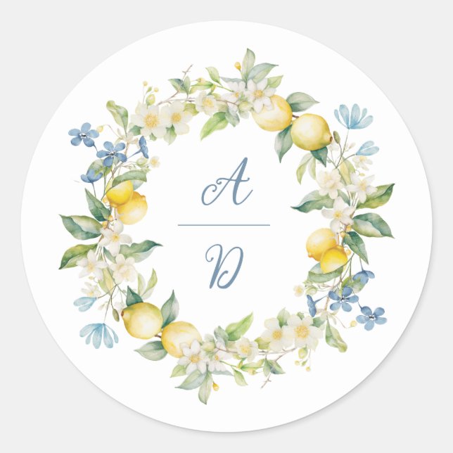 Adesivo Vita Lemon Floral Wreath Wreath Sticker (Frente)