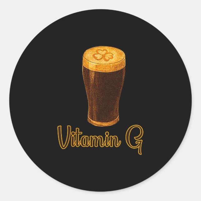Adesivo Vitamin Beer Lucky Shamrock Funny Patrick’s Day Me (Frente)
