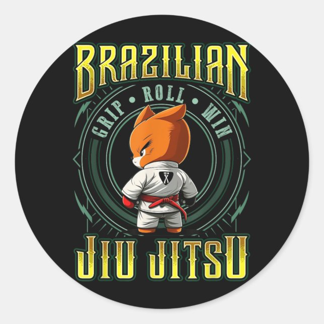 Adesivo Vitória no Rolamento de Pegada de Jiu Jitsu - Fox  (Frente)