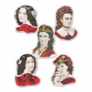 Adesivo Vitorianos Damas Em Arte Vermelha