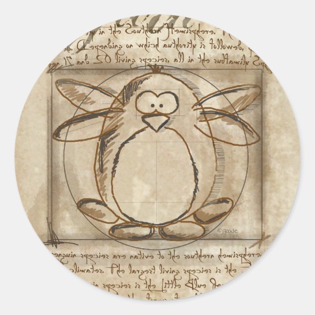 Adesivo Vitruvian Penguin (Frente)