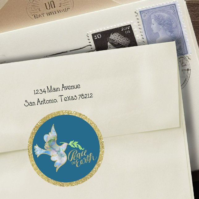 Adesivo Viva Dourada Paz na Terra (Criador carregado)