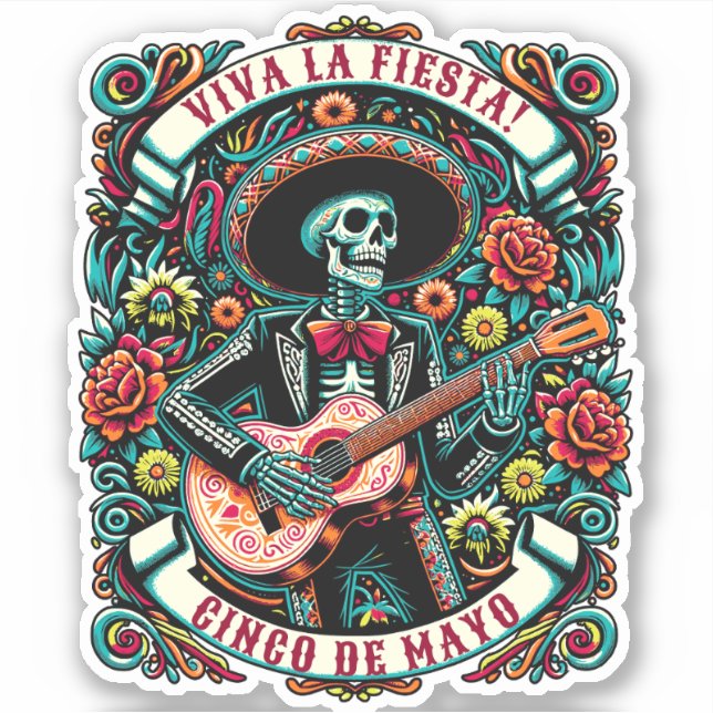 Adesivo Viva La Fiesta! Cinco de Mayo design (Frente)