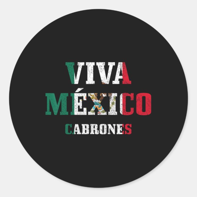 Adesivo Viva Mexico Cabrones Funny Cinco De Mayo Mexicano  (Frente)