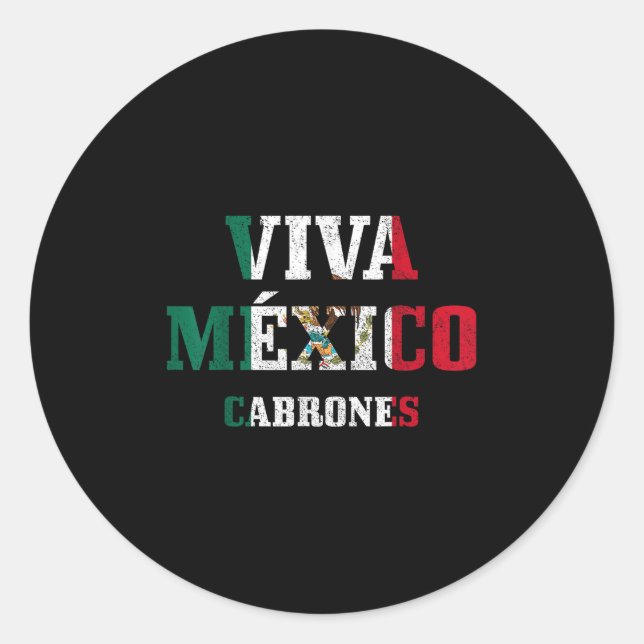 Adesivo Viva Mexico Cabrones Funny Cinco De Mayo Mexicano  (Frente)