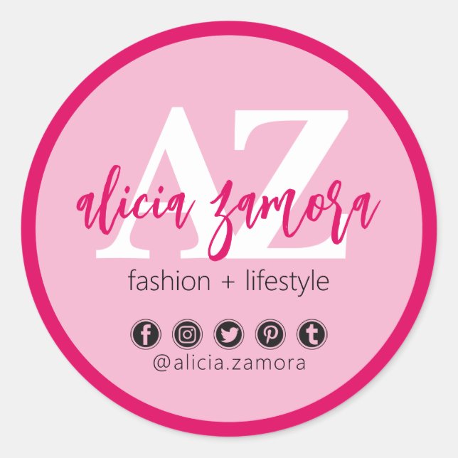 Adesivo Viva Modern Magenta - Personalizado Influenciador  (Frente)