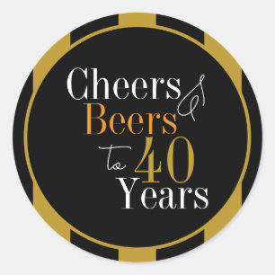 Adesivo Vivas e Cervejas 40 Anos Faixa Preta e Dourada