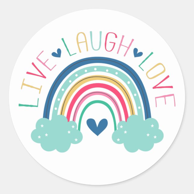 Adesivo VIVE LAUGH LOVE Rainbow (Frente)