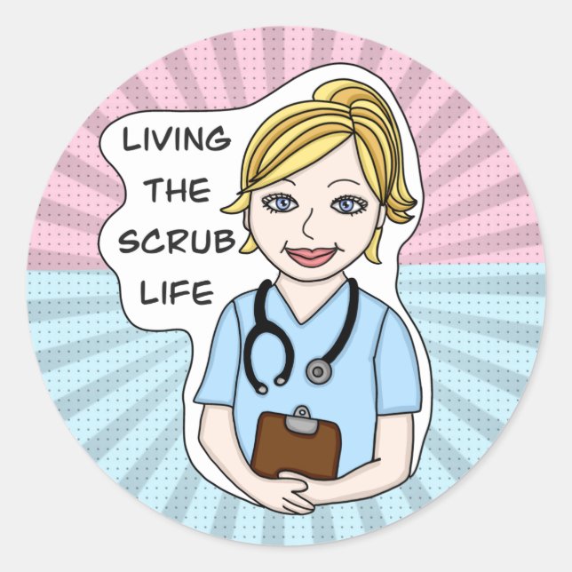 Adesivo Vivendo a vida escrupulosa | Enfermeiro, cuidador, (Frente)