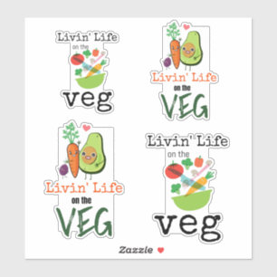 Adesivo Vivendo na Vida do Veg Fun Vegan Humor