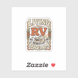 Adesivo Vivendo o Sonho da RV Camisa de Acampamento Vintag