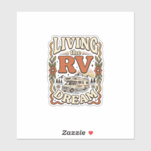 Adesivo Vivendo o Sonho RV Camisa de Camping Vintage Desig
