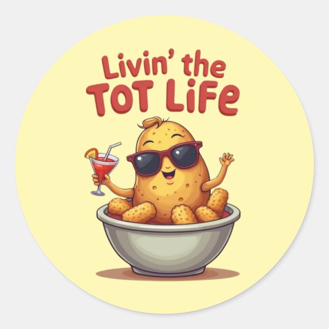 Adesivo Vivendo o Tot Life - Engraçado Tater Batata (Frente)
