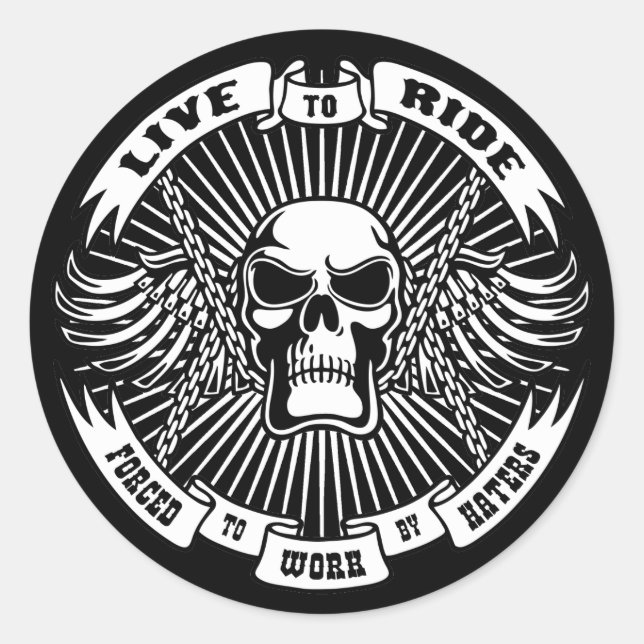 Adesivo Viver para a Corrida, Forçado a Trabalhar (Frente)