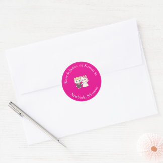 Adesivo Vivid Pink Y2K Anime Gothic Cat Return Address